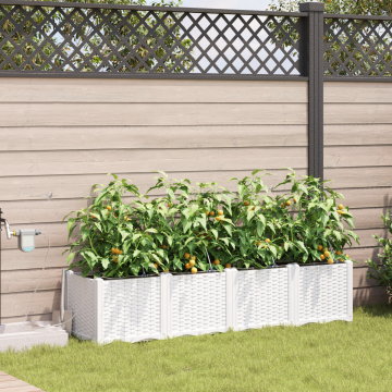 Jardiniere Gossi cu sistem de irigatie pentru apa 4 bucati alb