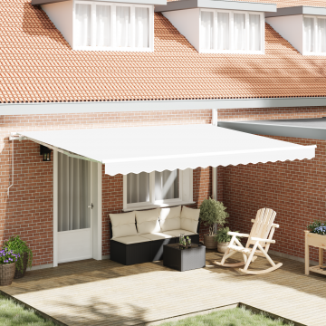 Marchiza manuala retractabila Gossi alb 450x350 cm, tesatura de schimb pentru marchiza Gossi pentru cadru de 4,5x3,5 m alb