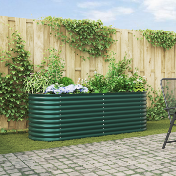 Pat ridicat pentru gradina Gossi verde 240x80x81 cm din otel galvanizat