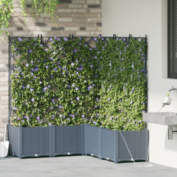 Set plante de gradina Gossi cu sistem de irigatie 5 bucati gri deschis Set plante de gradina Gossi cu sistem de irigatie 5 bucati gri deschis