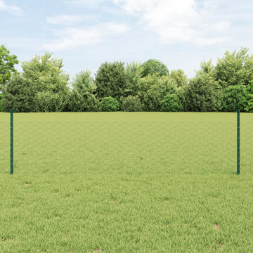 Stalpi de gard Gossi 11 buc u-channel verde 60 cm otel, gard hexagonal Gossi verde 0.5x50 m otel