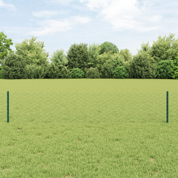 Stalpi pentru gard Gossi 11 buc u-channel verde 40 cm otel, gard hexagonal Gossi verde 0.4x25 m otel