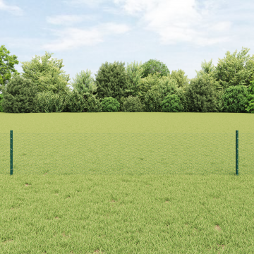 Stalpi pentru imprejmuire Gossi 11 buc u-channel verde 40 cm otel, imprejmuire hexagonala Gossi verde 0.4x25 m otel