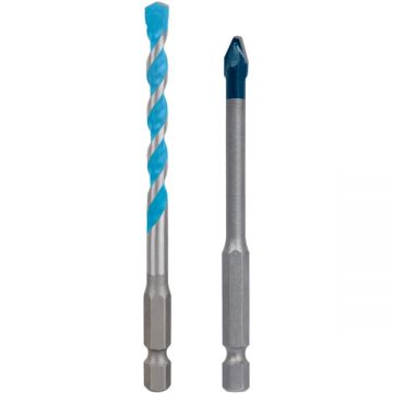 Bosch  EXPERT HEX-9 Hard Ceramic + HEX-9 Multi Construction - Set burghie mixte  6  mm tija hexagonala 2 bucati