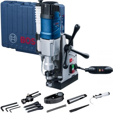 Bosch  GBM 50-2 - Masina de gaurit cu talpa magnetica 1200 W 50 mm 80 Nm 14000 N MK2 rezervor lichid racire valiza plastic
