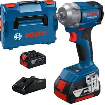 Bosch  GDS 18V-350 - Masina de insurubat cu impact cu 2 acumulatori Li-Ion 18 V 4 Ah patrat 1/2 inch 350 Nm M10-M18 valiza speciala