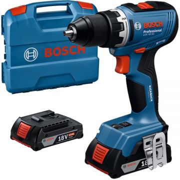 Bosch  GSR 18V-65 - Masina de gaurit si insurubat cu 2 acumulatori Li-Ion 18 V 2 Ah 63 Nm valiza plastic