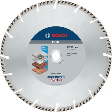 Bosch  PRO Multi Material - Disc diamantat de taiere segmentat 300x22.2x3.3 mm taiere uscata