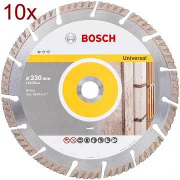 Bosch  Standard for Universal - Disc diamantat de taiere segmentat 230x22.2x2.6 mm taiere uscata 10 bucati