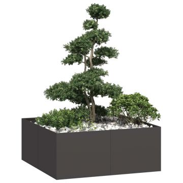 Gossi jardiniera negru 100x100x40 cm otel