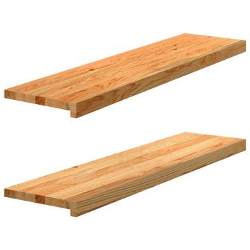 Gossi pervaz 2 buc lemn masiv de maro deschis 100x30x2 cm