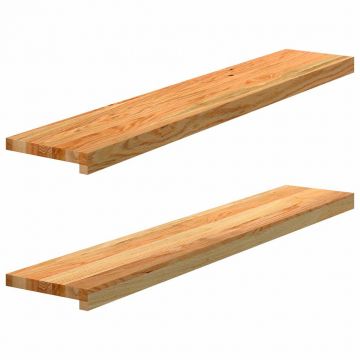 Gossi pervaz 2 buc lemn masiv de maro deschis 110x20x2 cm