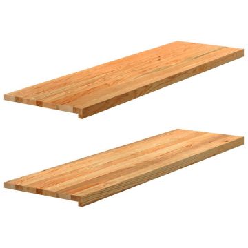 Gossi pervaz 2 buc lemn masiv de maro deschis 140x40x2 cm