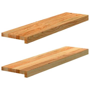 Gossi pervaz 2 buc lemn masiv de maro deschis 80x20x2 cm