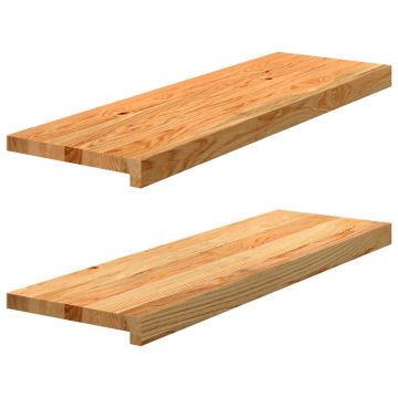 Gossi pervaz 2 buc lemn masiv de maro deschis 80x25x2 cm