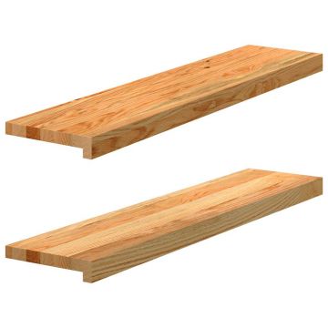 Gossi pervaz 2 buc lemn masiv de maro deschis 90x20x2 cm
