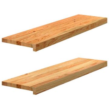 Gossi pervaz 2 buc lemn masiv de maro deschis 90x25x2 cm