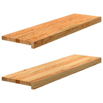 Gossi pervaz 2 buc lemn masiv de maro deschis 90x30x2 cm