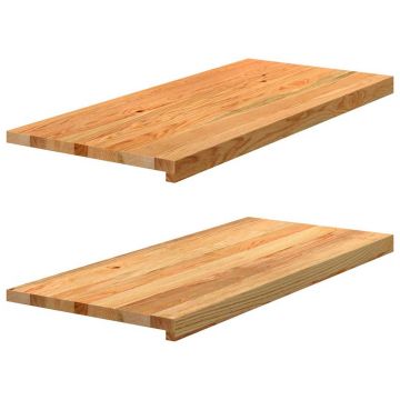 Gossi pervaz 2 buc lemn masiv de maro deschis 90x40x2 cm