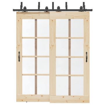 Gossi set feronerie pentru usa glisanta, negru, 183 cm, otel