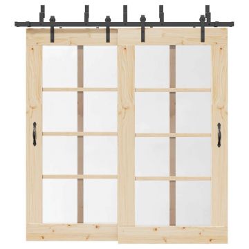 Gossi set feronerie pentru usi glisante, negru, 213,5 cm, otel