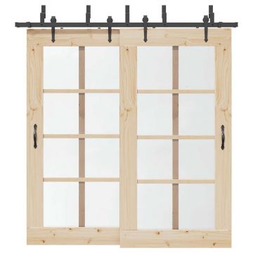 Gossi set feronerie pentru usi glisante, negru, 213,5 cm, otel