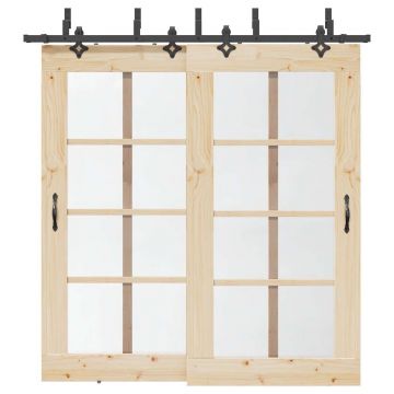 Gossi set feronerie pentru usi glisante, negru, 213,5 cm, otel