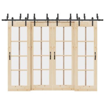 Gossi set feronerie pentru usi glisante, negru, 305 cm, otel