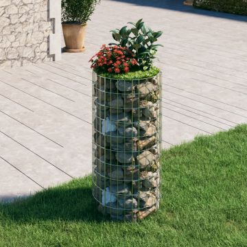 Gossi stalp de gabion, Ø50x100 cm, otel galvanizat, circular