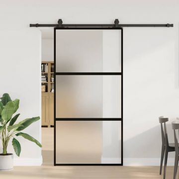 Gossi usa glisanta cu set de feronerie neagra sticla securizata