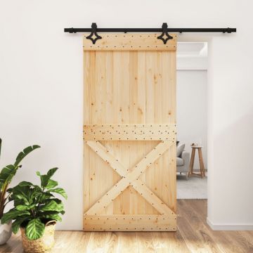 Gossi usa glisanta cu set feronerie, 100x210 cm, lemn masiv de pin