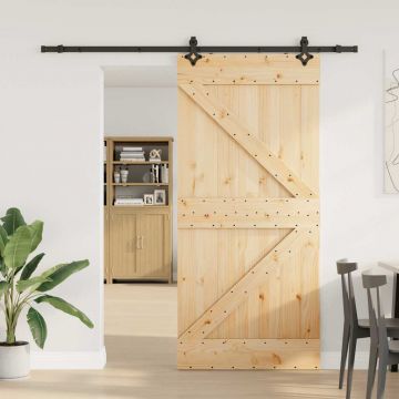 Gossi usa glisanta cu set feronerie, 90x210 cm, lemn masiv de pin