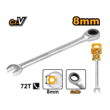INGCO Cheie stea cu clichet 8 mm / 140 mm CrV