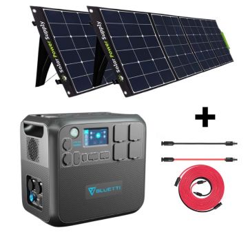 Kit Generator Solar Portabil Bluetti Poweroak 2200W 2048Wh Ac200Max + 2 X panou 400W