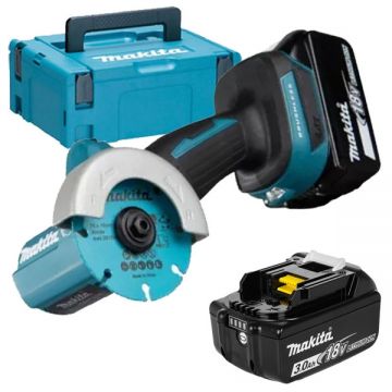 Makita  DMC300RFJ - Polizor unghiular cu 2 acumulatori Li-Ion 18 V 3 Ah 76 mm valiza speciala