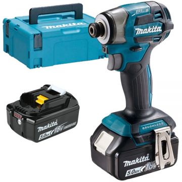 Makita  DTD173RTJ - Masina de insurubat cu impact cu 2 acumulatori Li-Ion 18 V 5 Ah 180 Nm M5-M16 valiza speciala
