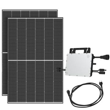 Sistem fotovoltaic de balcon cu micro-invertor 800VA si panouri 2 x 445W Trina Dual Glass