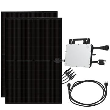 Sistem fotovoltaic de balcon cu micro-invertor 800W, 2 x panouri negre 450W Trina Bifaciale