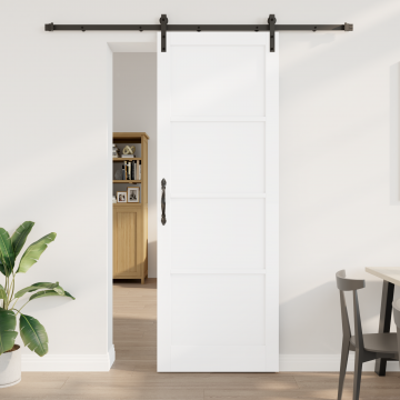 Usa glisanta Gossi cu set de accesorii alb 83x232 cm lemn masiv pin, usa interioara Gossi 'orkdal'alb 83x232x4 cm lemn masiv pin