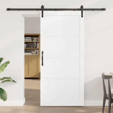 Usa glisanta Gossi cu set de accesorii alb 93x202 cm lemn solid pini, usa interioara Gossi “orkdal” alb 93x202x4 cm lemn solid pini