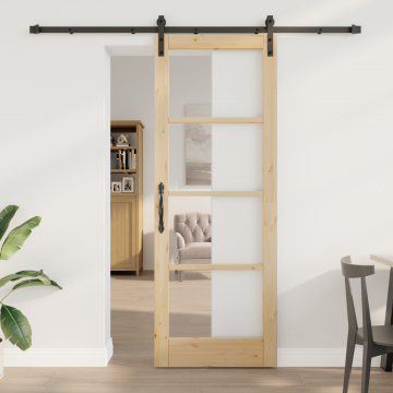 Usa glisanta Gossi cu set de accesorii 'orkdal'78x211 cm, usa interioara Gossi cu sticla 'orkdal'78x211x4 cm din lemn de pin masiv
