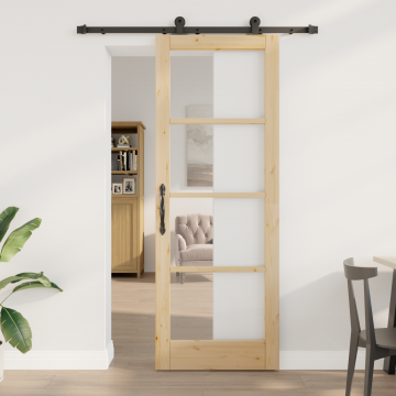 Usa glisanta Gossi cu set de accesorii 'orkdal'78x211 cm, usa interioara Gossi cu sticla 'orkdal'78x211x4 cm din lemn de pin solid