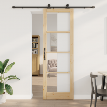 Usa glisanta Gossi cu set de accesorii 'orkdal'78x232 cm, usa interioara Gossi cu sticla 'orkdal'78x232x4 cm din lemn masiv de pin