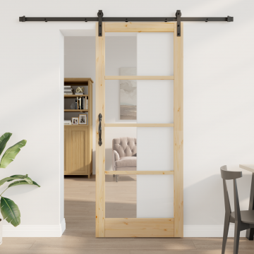 Usa glisanta Gossi cu set de accesorii 'orkdal'86x211 cm, usa interioara Gossi cu sticla 'orkdal'86x211x4 cm din lemn solid de pin