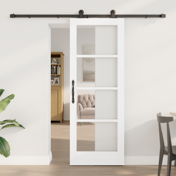 Usa glisanta Gossi cu set de accesorii orkdal alb 73.5x198.5 cm, usa interioara Gossi cu sticla orkdal alb 73.5x198.5x4 cm