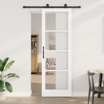 Usa glisanta Gossi cu set de accesorii 'orkdal'alb 78x232 cm, usa interioara Gossi cu geam 'orkdal'alb 78x232x4 cm
