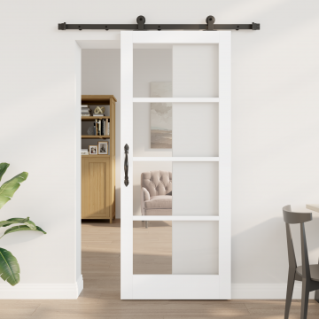 Usa glisanta Gossi cu set de accesorii 'orkdal'alb 83x202 cm, usa de interior Gossi cu sticla 'orkdal'alb 83x202x4 cm
