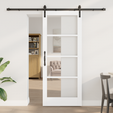 Usa glisanta Gossi cu set de accesorii 'orkdal'alb 83x202 cm, usa interioara Gossi cu sticla 'orkdal'alb 83x202x4 cm