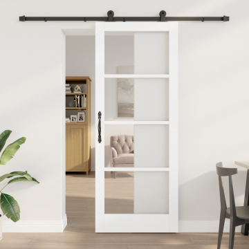 Usa glisanta Gossi cu set de accesorii orkdal alb 83x211 cm, usa interioara Gossi cu sticla orkdal alb 83x211x4 cm