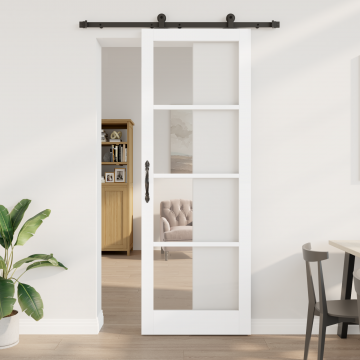 Usa glisanta Gossi cu set de accesorii orkdal alb 83x232 cm, usa de interior Gossi cu sticla orkdal alb 83x232x4 cm